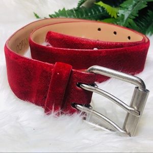 RED LEATHER SUEDE BELT